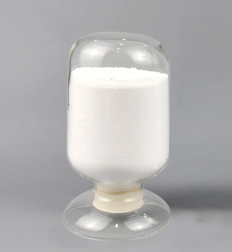 White ZhiFormix DF-P01 powder defoamer in a transparent laboratory sample container