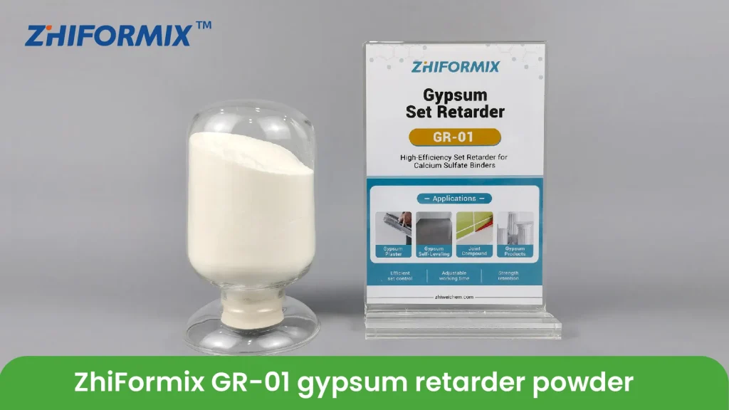 ZhiFormix GR-01 gypsum retarder powder in a sealed bag