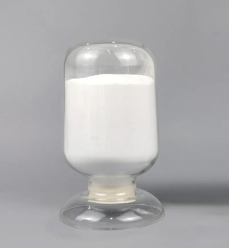 ZhiFormix SRA-01 white shrinkage-reducing admixture powder in a transparent sample container